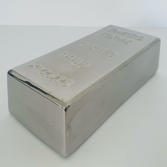 Silver Brick Piggy Bank - Picture 5 of 8